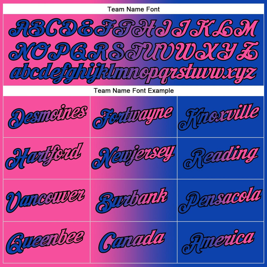 Custom Stitched Thunder Blue Pink-Black Gradient Fashion Sports Pullover Sweatshirt Hoodie photo 2