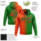 Custom Stitched Grass Green Orange-Black Gradient Fashion Sports Pullover Sweatshirt Hoodie photo 2