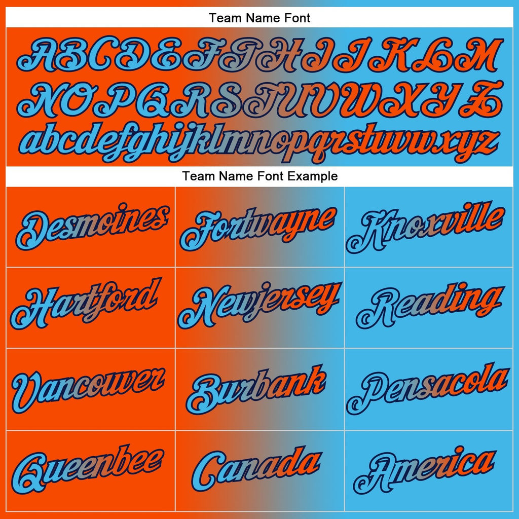 Custom Stitched Sky Blue Orange-Navy Gradient Fashion Sports Pullover Sweatshirt Hoodie photo 2