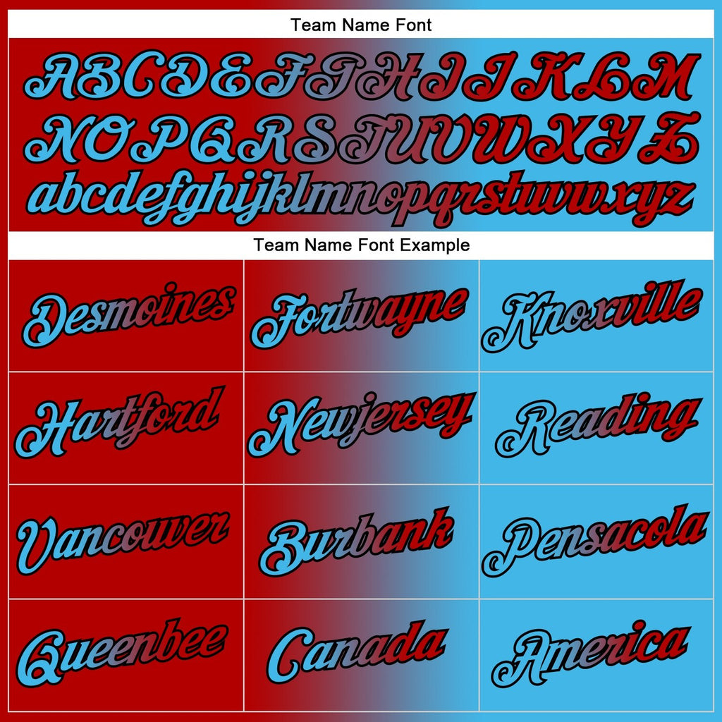 Custom Stitched Sky Blue Red-Black Gradient Fashion Sports Pullover Sweatshirt Hoodie photo 2
