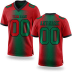 Custom Red Kelly Green-Black Authentic Gradient Fashion Football Jersey