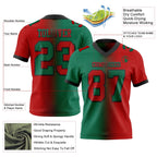 Custom Red Kelly Green-Black Authentic Gradient Fashion Football Jersey photo 2