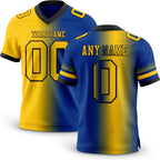 Custom Royal Yellow-Black Authentic Gradient Fashion Football Jersey