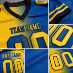 Custom Royal Yellow-Black Authentic Gradient Fashion Football Jersey detail