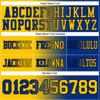 Custom Royal Yellow-Black Authentic Gradient Fashion Football Jersey photo 3