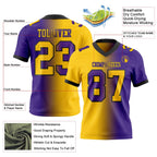 Custom Purple Yellow-Black Authentic Gradient Fashion Football Jersey photo 2