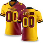 Custom Crimson Yellow-Black Authentic Gradient Fashion Football Jersey