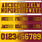 Custom Crimson Yellow-Black Authentic Gradient Fashion Football Jersey photo 3