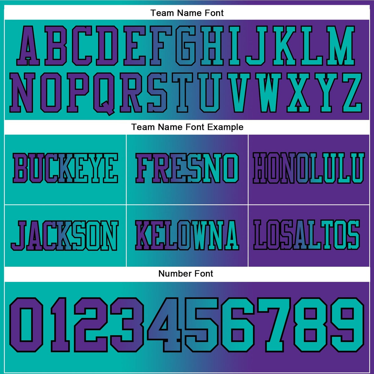 Custom Purple Aqua-Black Authentic Gradient Fashion Football Jersey photo 3