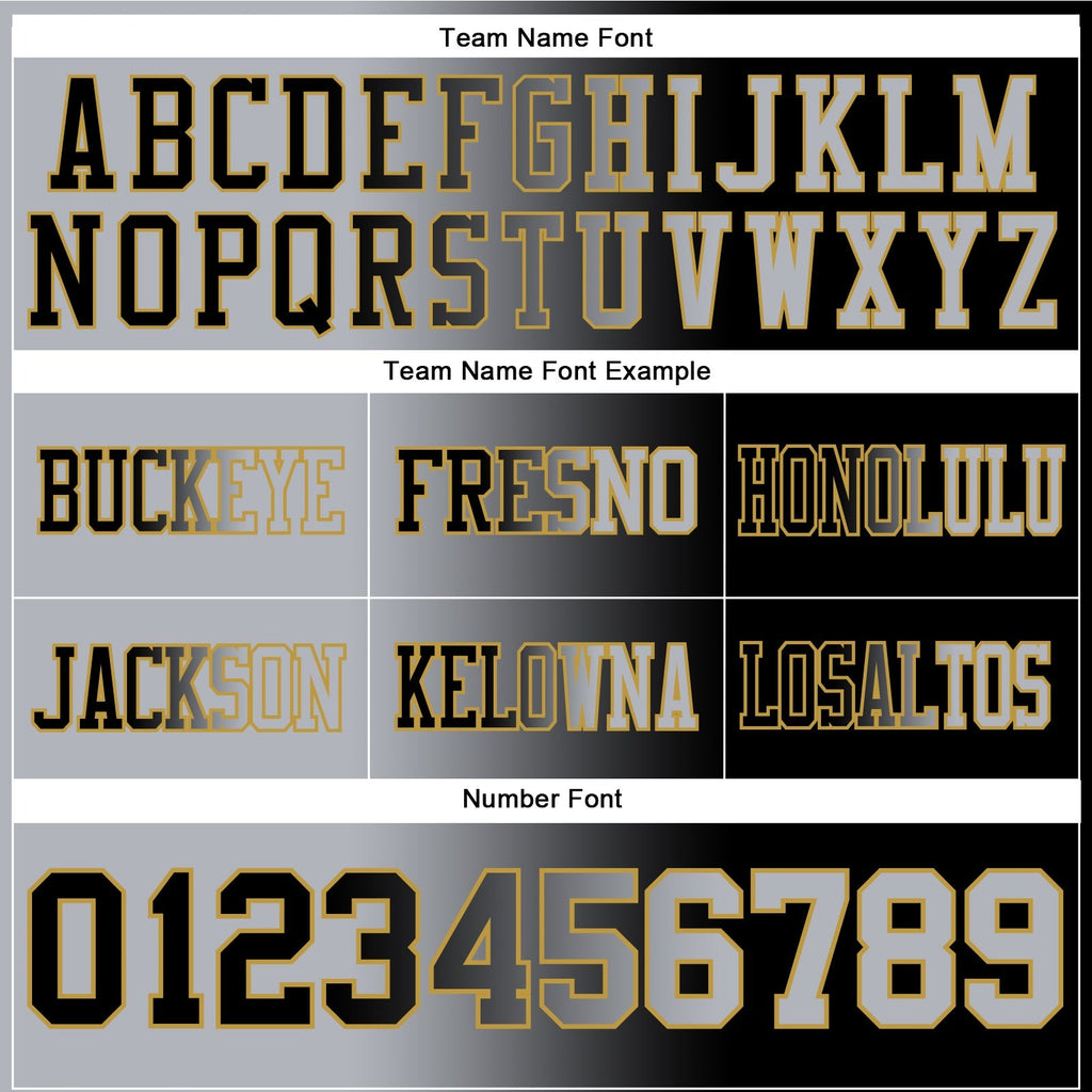 Custom Black Gray-Old Gold Authentic Gradient Fashion Football Jersey photo 2