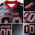 Custom Black Gray-Red Authentic Gradient Fashion Football Jersey detail