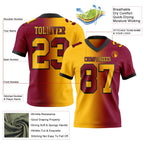 Custom Maroon Gold-Black Authentic Gradient Fashion Football Jersey photo 2