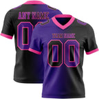 Custom Black Purple-Pink Authentic Gradient Fashion Football Jersey