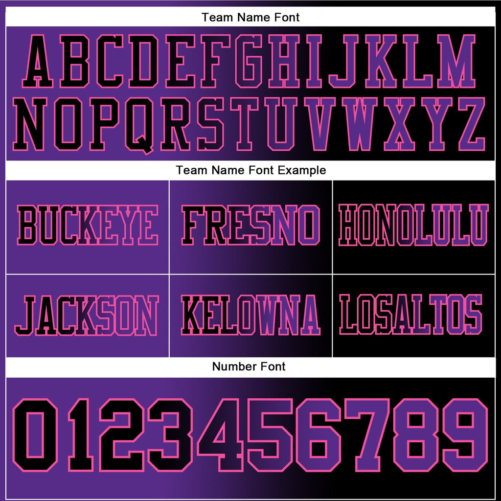 Custom Black Purple-Pink Authentic Gradient Fashion Football Jersey photo 2