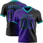 Custom Black Purple-Teal Authentic Gradient Fashion Football Jersey photo 1