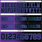 Custom Black Purple-Teal Authentic Gradient Fashion Football Jersey photo 3