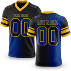 Custom Black Royal-Gold Authentic Gradient Fashion Football Jersey