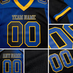 Custom Black Royal-Gold Authentic Gradient Fashion Football Jersey detail