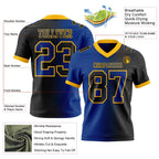 Custom Black Royal-Gold Authentic Gradient Fashion Football Jersey photo 2