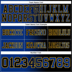 Custom Black Royal-Gold Authentic Gradient Fashion Football Jersey photo 3
