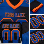 Custom Black Royal-Orange Authentic Gradient Fashion Football Jersey detail