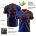 Custom Black Royal-Orange Authentic Gradient Fashion Football Jersey photo 2