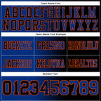 Custom Black Royal-Orange Authentic Gradient Fashion Football Jersey photo 3