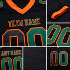 Custom Black Kelly Green-Orange Authentic Gradient Fashion Football Jersey detail
