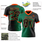 Custom Black Kelly Green-Orange Authentic Gradient Fashion Football Jersey photo 2