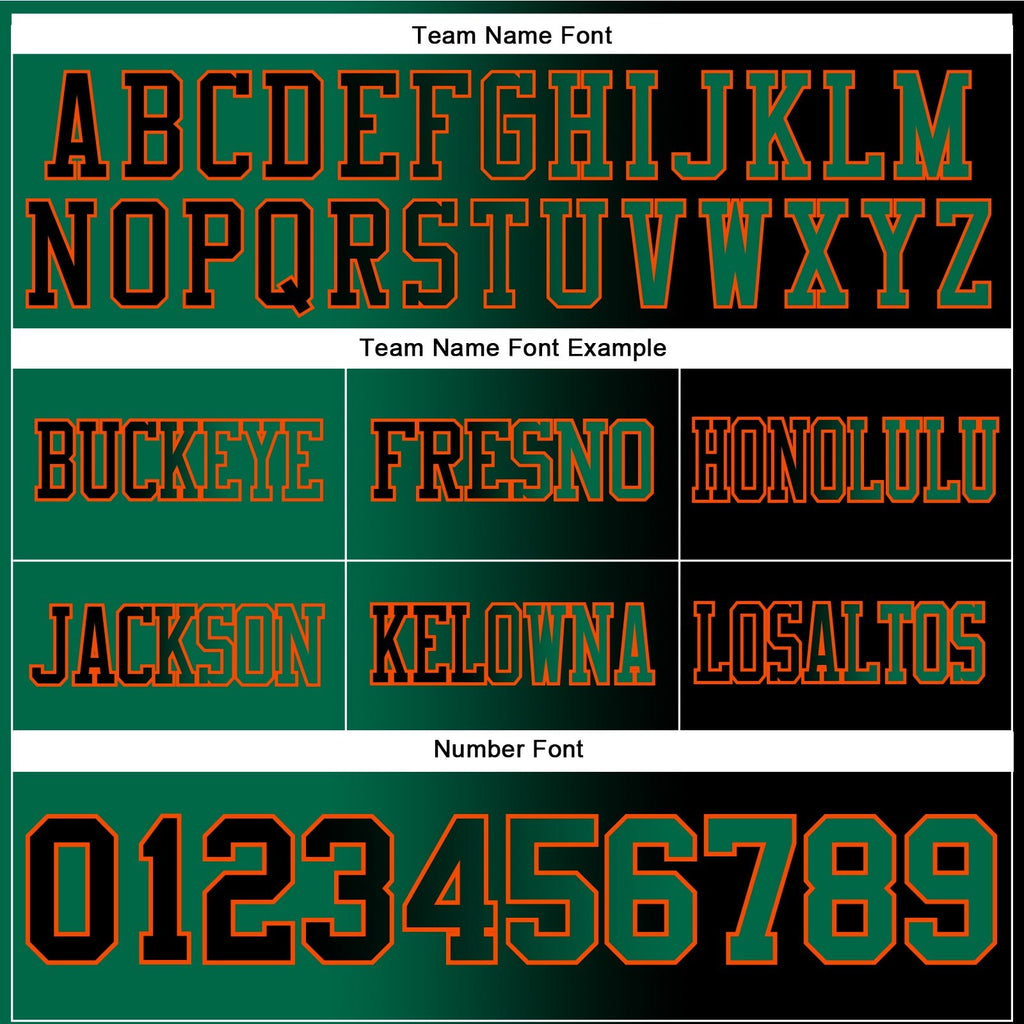 Custom Black Kelly Green-Orange Authentic Gradient Fashion Football Jersey photo 3