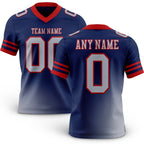 Custom Navy Gray-Red Authentic Gradient Fashion Football Jersey