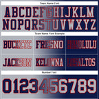 Custom Navy Gray-Red Authentic Gradient Fashion Football Jersey photo 3