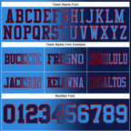 Custom Navy Powder Blue-Red Authentic Gradient Fashion Football Jersey photo 2