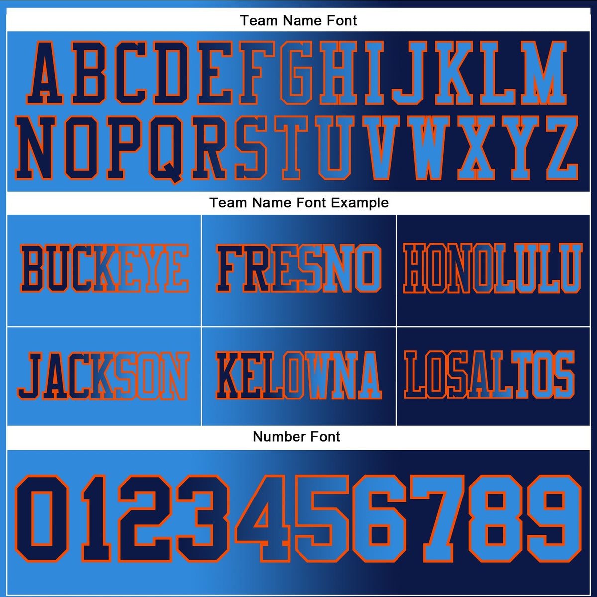 Custom Navy Powder Blue-Orange Authentic Gradient Fashion Football Jersey photo 2