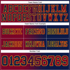 Custom Navy Maroon-Gold Authentic Gradient Fashion Football Jersey photo 2