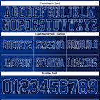 Custom Navy Royal-Gray Authentic Gradient Fashion Football Jersey photo 2