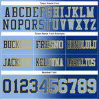 Custom Royal Light Blue-Gold Authentic Gradient Fashion Football Jersey photo 3