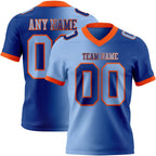 Custom Royal Light Blue-Orange Authentic Gradient Fashion Football Jersey photo 1