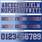 Custom Royal Light Blue-Orange Authentic Gradient Fashion Football Jersey photo 3