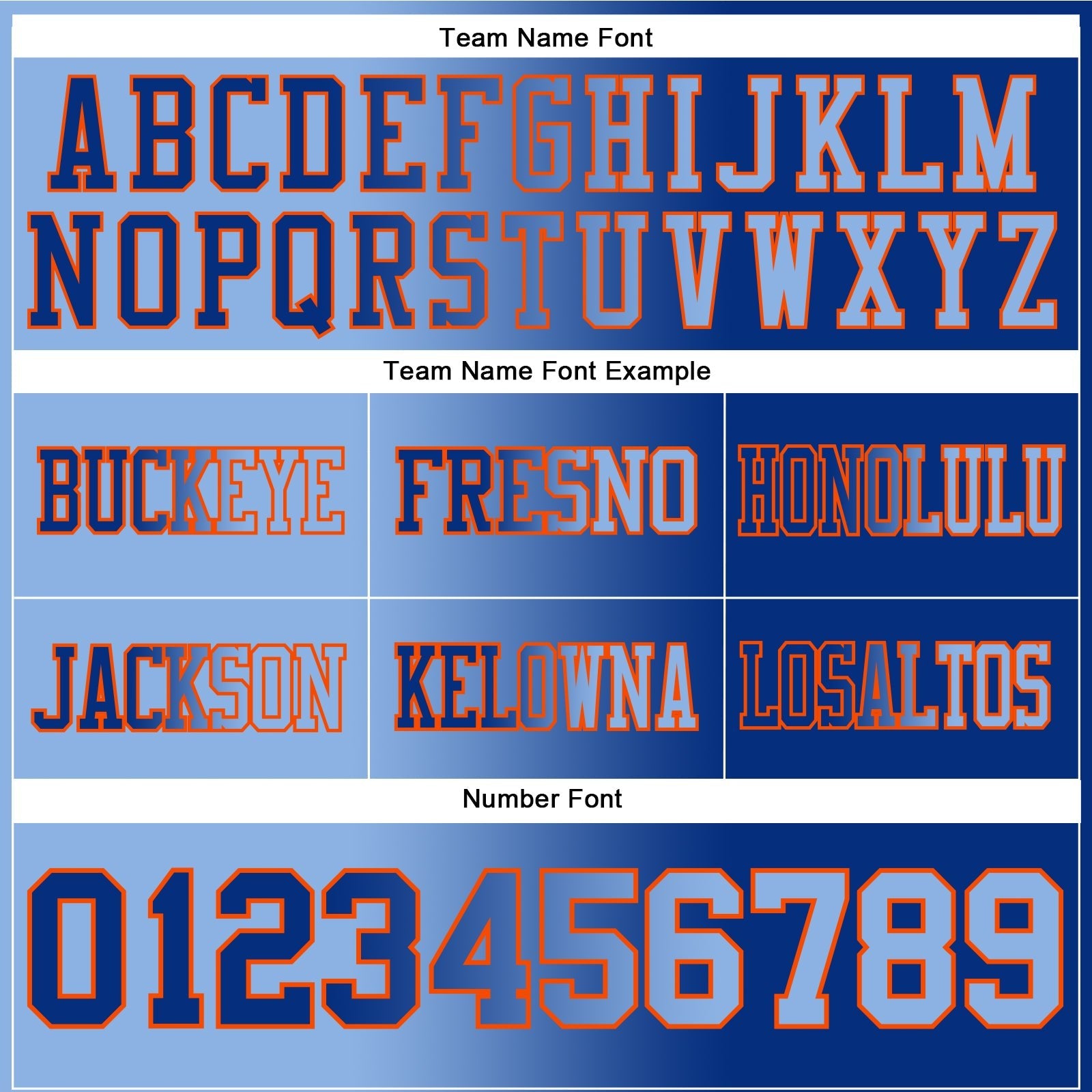 Custom Royal Light Blue-Orange Authentic Gradient Fashion Football Jersey photo 3