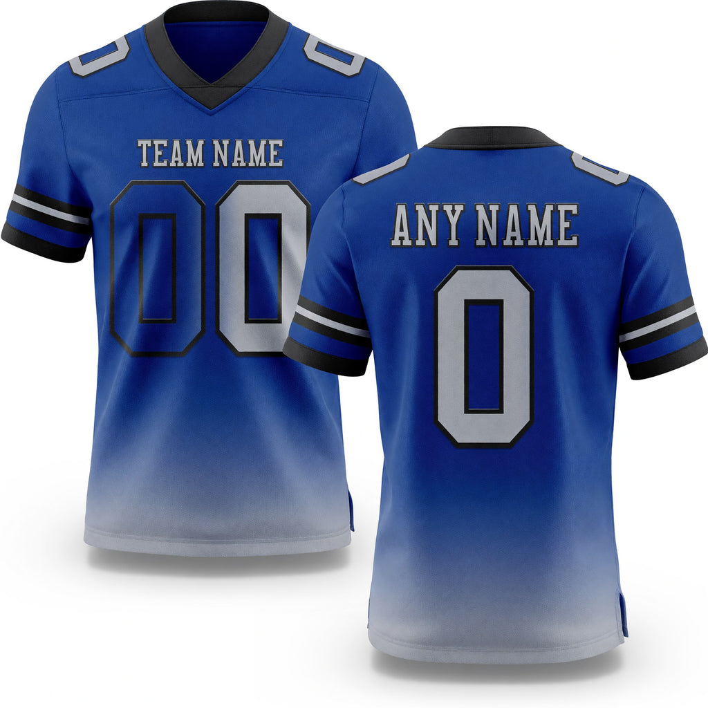 Custom Royal Gray-Black Authentic Gradient Fashion Football Jersey
