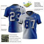 Custom Royal Gray-Black Authentic Gradient Fashion Football Jersey photo 2