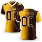 Custom Brown Gold-Cream Authentic Gradient Fashion Football Jersey