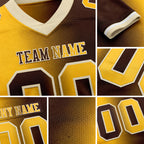 Custom Brown Gold-Cream Authentic Gradient Fashion Football Jersey detail