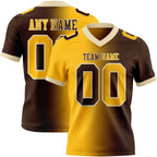 Custom Brown Gold-Cream Authentic Gradient Fashion Football Jersey photo 1