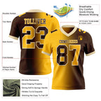 Custom Brown Gold-Cream Authentic Gradient Fashion Football Jersey photo 2