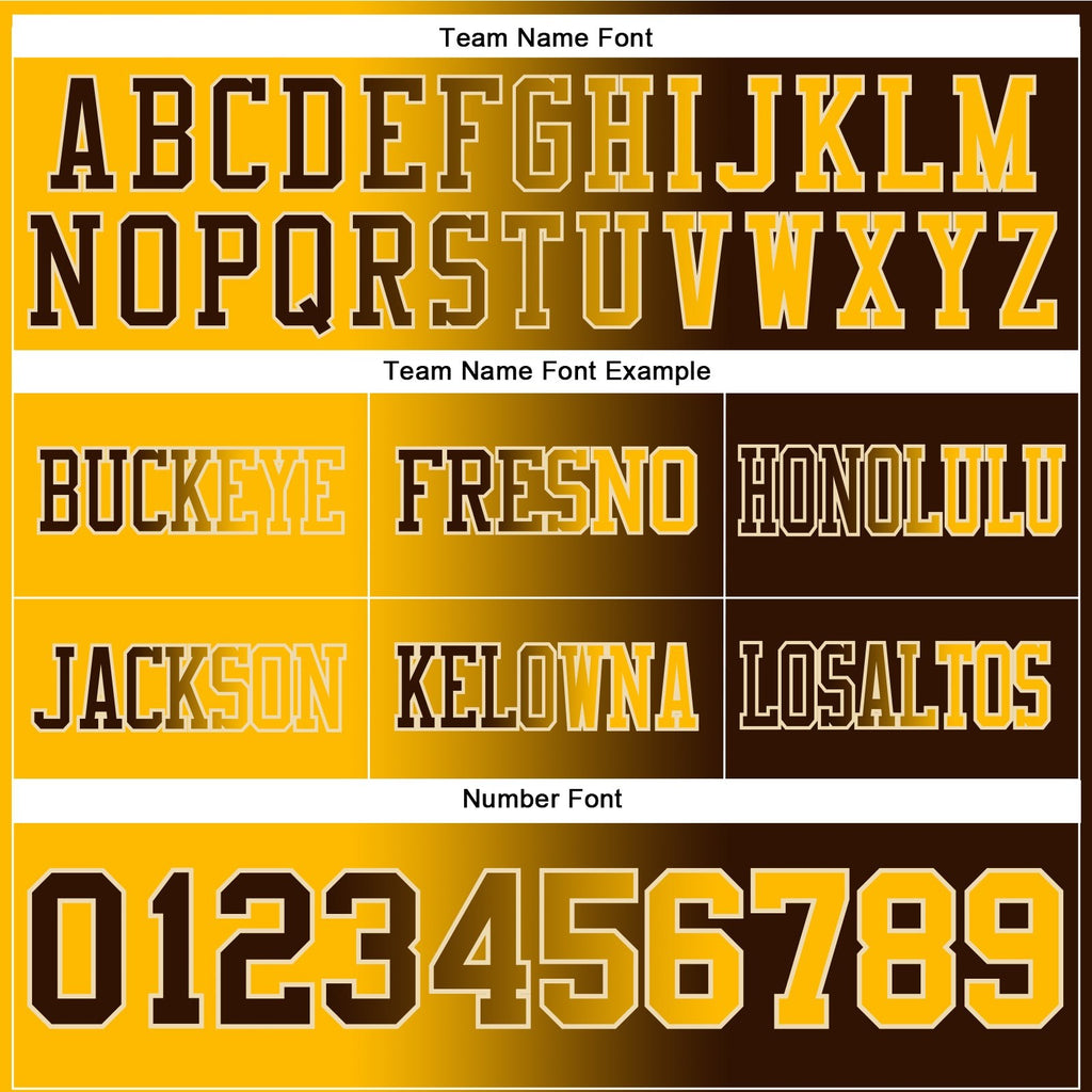 Custom Brown Gold-Cream Authentic Gradient Fashion Football Jersey photo 3