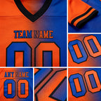 Custom Thunder Blue Orange-Black Authentic Gradient Fashion Football Jersey detail