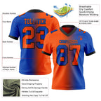 Custom Thunder Blue Orange-Black Authentic Gradient Fashion Football Jersey photo 2