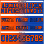 Custom Thunder Blue Orange-Black Authentic Gradient Fashion Football Jersey photo 3